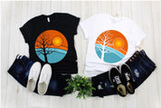 Tree | Retro Sunset T-Shirts,Retro Tree Shirt | Travel Adventure Tree Shirt | Silhouettes Shirt | Surfer | Gift For Him | Gift For Her Retro Sunset, T-Shirts, Tree - plusminusco.com