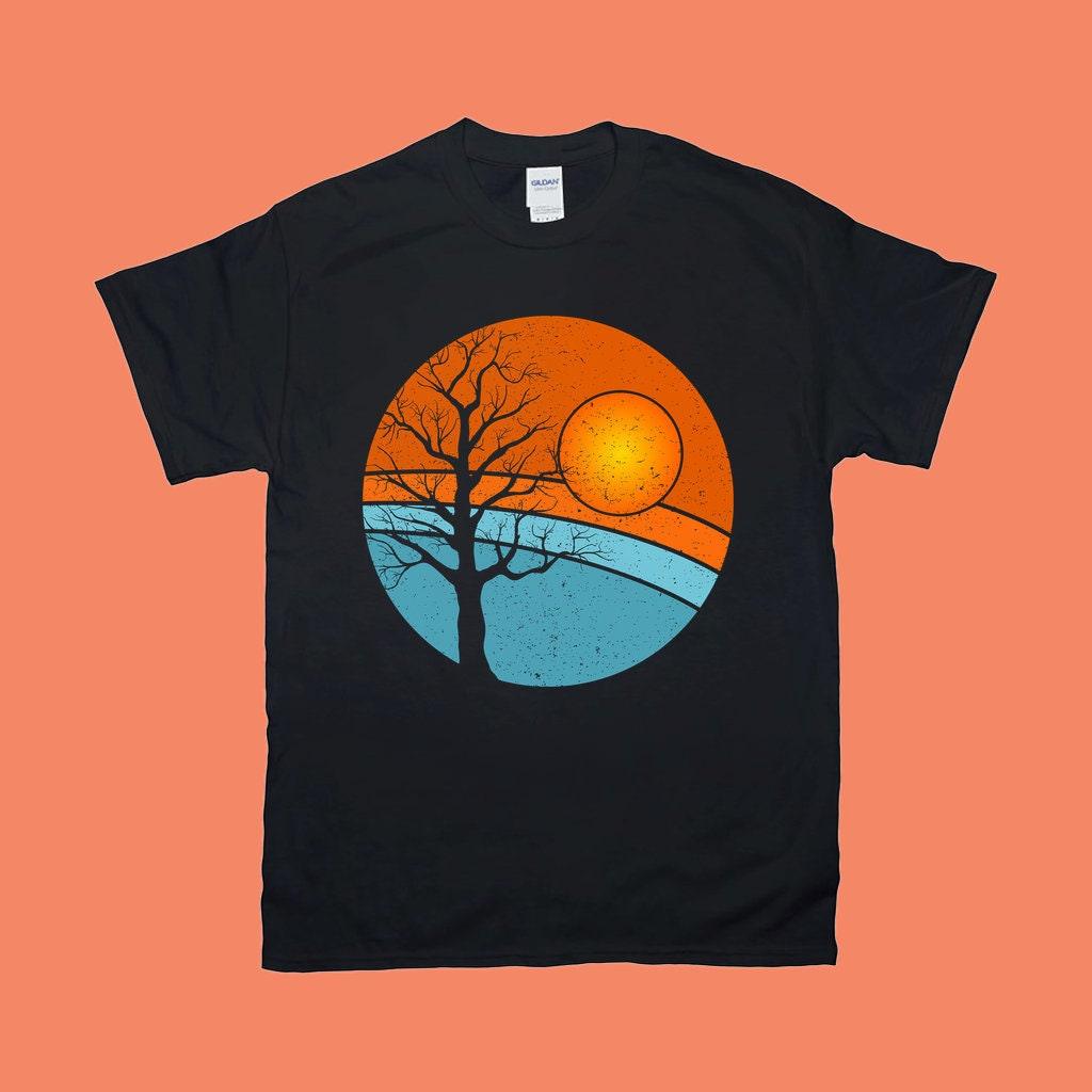 Tree | Retro Sunset T-Shirts,Retro Tree Shirt | Travel Adventure Tree Shirt | Silhouettes Shirt | Surfer | Gift For Him | Gift For Her Retro Sunset, T-Shirts, Tree - plusminusco.com