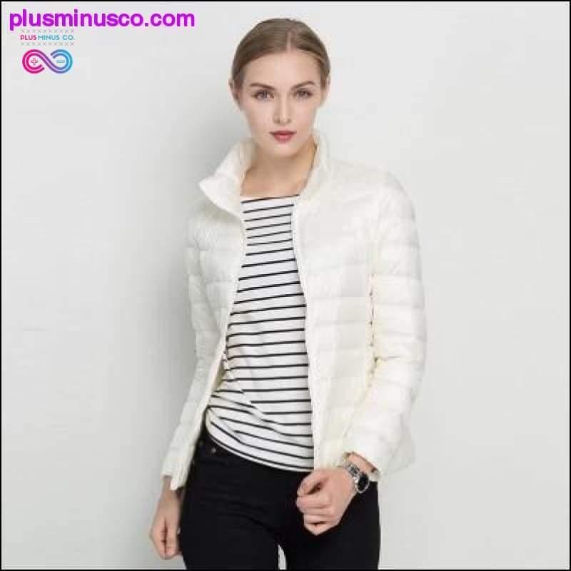 Ultra Light White Duck Down Jacket Slim Women Winter Puffer - plusminusco.com