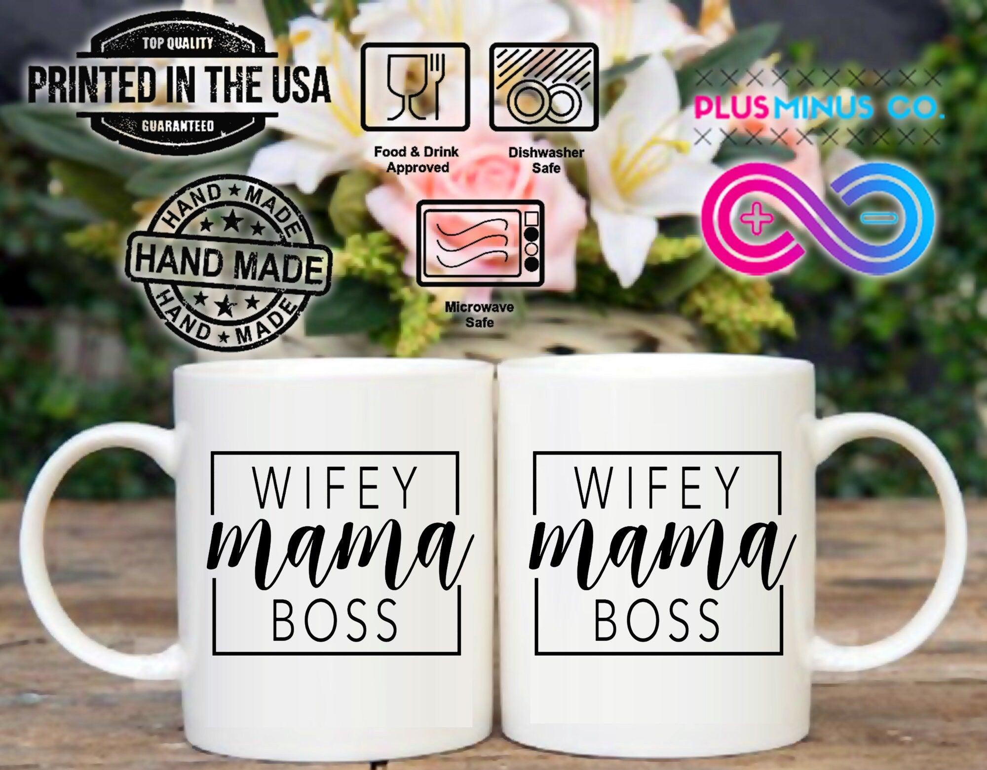 Wifey Mama Boss Mugs Anniversary, Blessed By God, Boss, Gift for Wife, Mama, on Personalized, Proud Wife Shirt, Spoiled By Husband, Spoiled By My, Wife on Birthday, Wifey - plusminusco.com